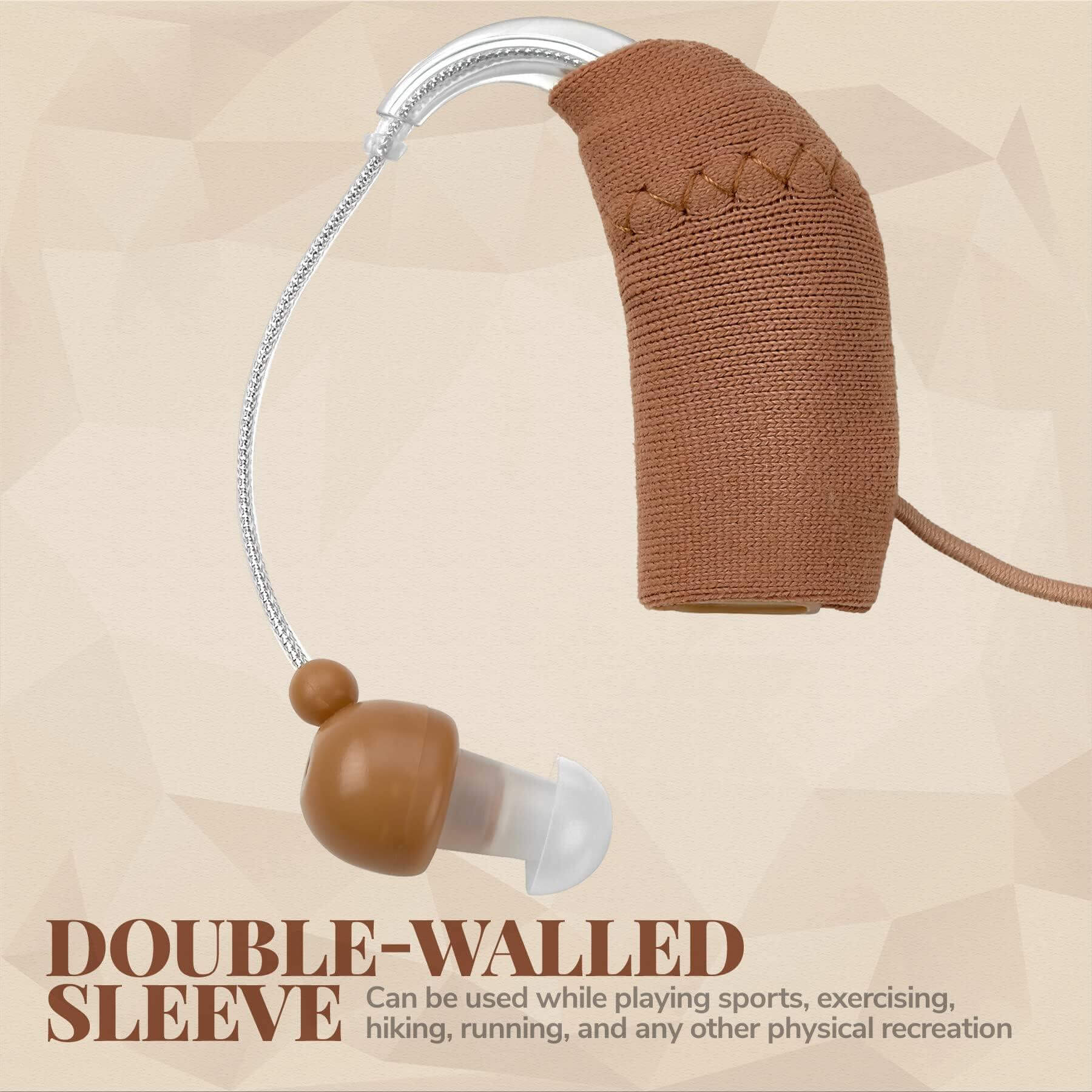 Hearing Aid Protectors and Clip - Corded Fabric Cover with Clasp Protects from Dirt Dust Sweat & Moisture Reduces Wind Noise & Prevents Loss Fits Most (1-Inch, 1.25-Inch, 2-Inch) BTE Devices