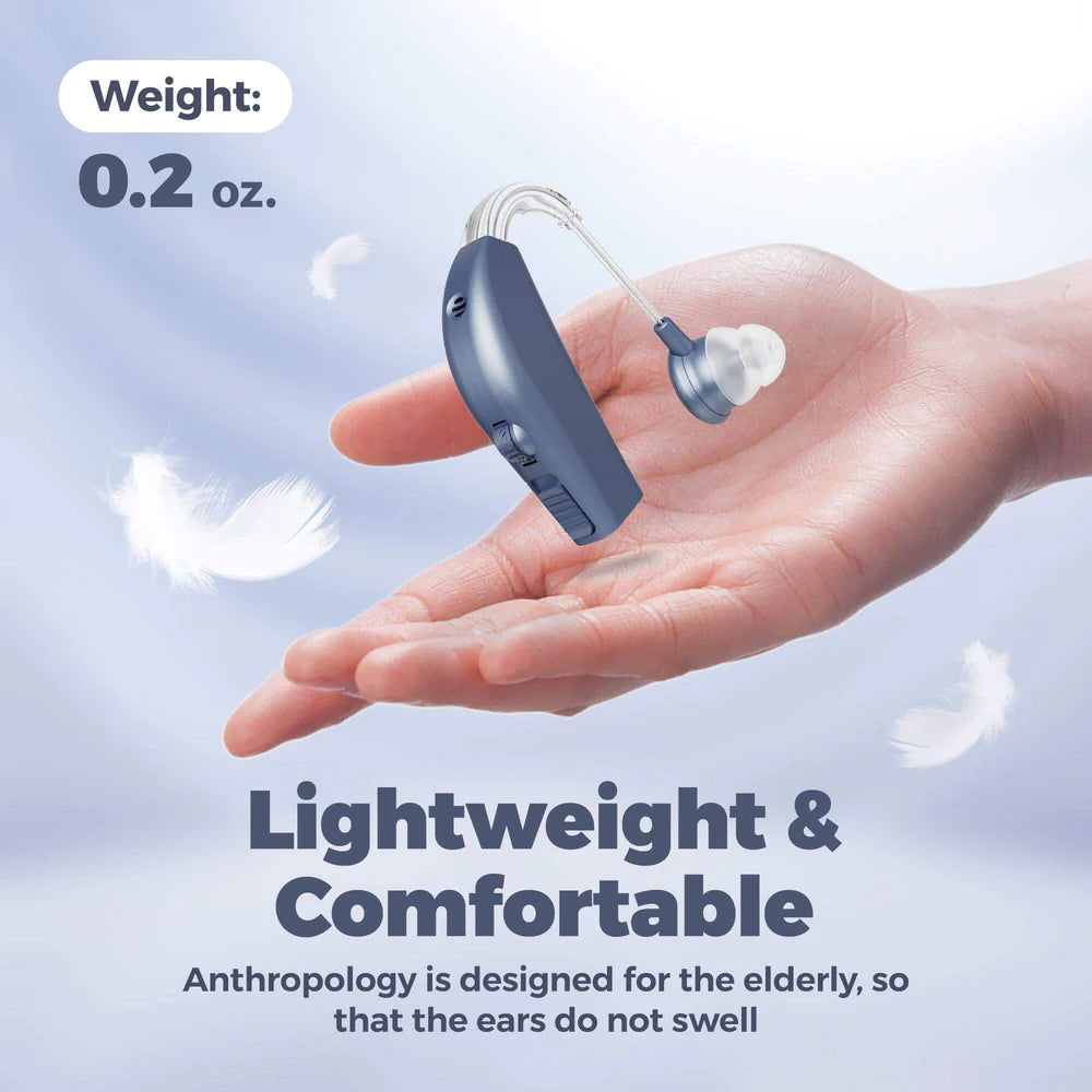 Digital Hearing Aids Pair - Rechargeable -Operated BTE Personal Sound Assist Device with 2 Modes, Volume Control & Noise Cancelling, Behind-The-Ear Aids for Adults and Seniors
