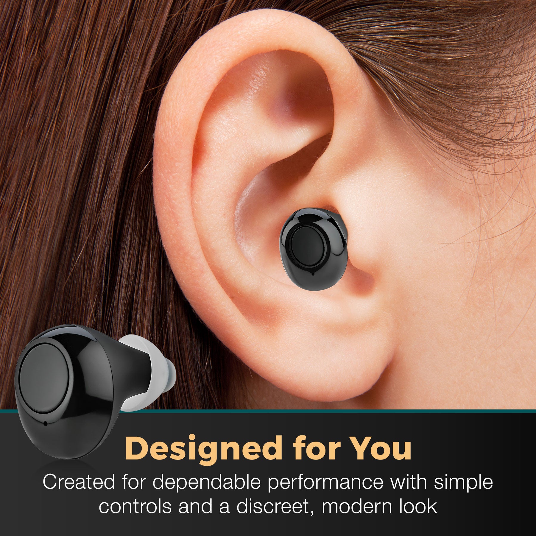 Digital Hearing Aids - Next Generation In the Ear Personal Sound Device w/ Noise Reduction - Rechargeable ITE 2 Piece Set, Portable Charging Case Sound Assist for Adults and Seniors