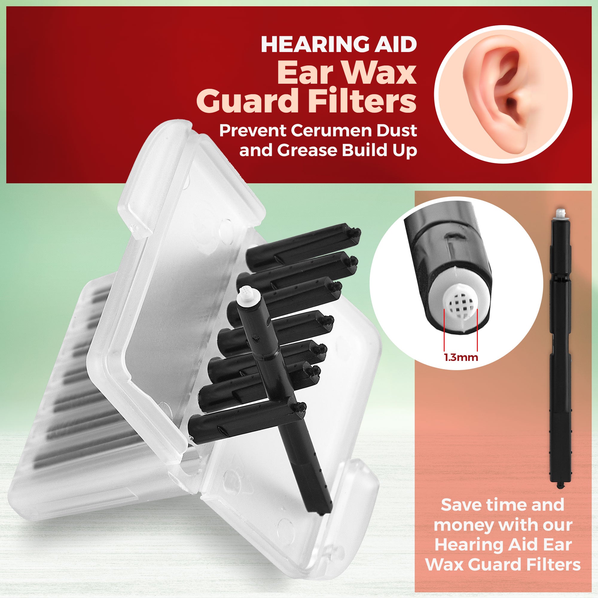 MEDca Hearing Aid Ear Wax Guard Filters - 5 Pack/40 Pieces Replacement Wax Filters Prevent Cerumen Dust and Grease Build Up Compatible w/ Phonak, Resound, Widex, Unitron and Jungle Care Hearing Aids