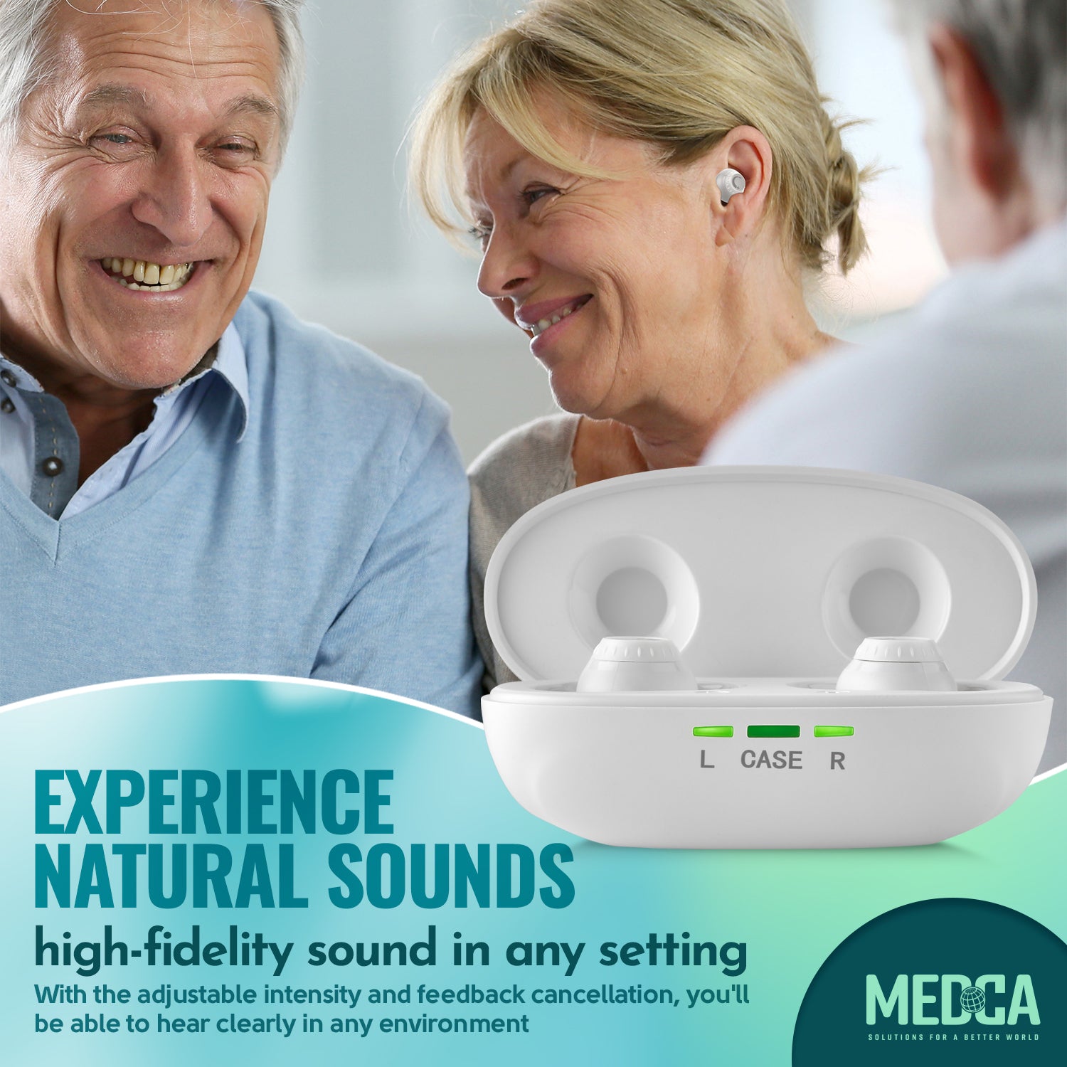 Mini Digital Hearing Aids - ITE Rechargeable Personal Sound Aids - Lightweight Hearing Aids Device with Noise Cancelling, In-Ear Detection & Volume Control Dial for Adults Seniors