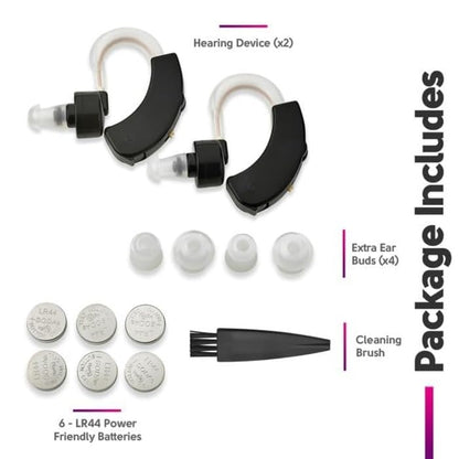 Digital - Set of 2 Small BTE a Behind the Personal Device and Enhancer with Reducing Feature for Adults, Seniors & Women