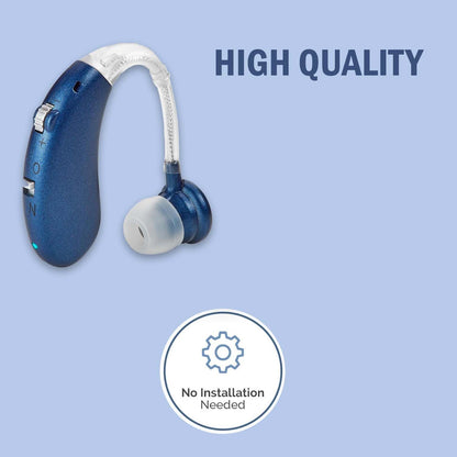 Digital Hearing Aids - Rechargeable -Operated BTE Personal Sound Assist Device with 2 Modes, Volume Control & Noise Cancelling, Behind-The-Ear Aids for Adults and Seniors