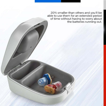 Premium Digital Hearing Aids - Invisible in Canal (CIC) In-Ear Mini Sound Enhancer, Near-Invisible, Noise Cancelling, Personal Sound Hearing Aids