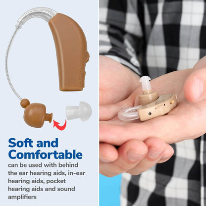 Hearing Aid Domes - Universal Domes for Hearing Aids - Sizes Small, Medium, Large & X-Large Earbud Replacements and BTE Hearing Sound Amplifiers