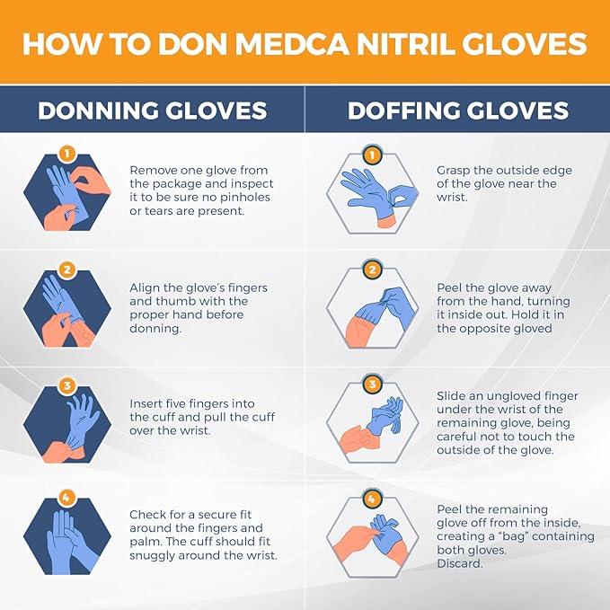 MEDca Nitrile Exam Gloves - Disposable Non-Sterile Gloves - Non-Powder Rubber & Latex-Free, General Gloves, Janitorial Supply