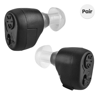 Digital Hearing Aids - In-The-Canal (ITC) Pair of In Ear Sound Amplification Devices, Audiologist and Doctor Designed Personal Sound Aids for Adults and Sound Enhancer Set