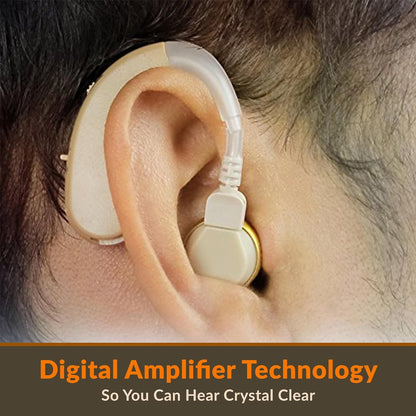 Digital Ear Hearing Aids Pair - Premium Quality Rechargeable Behind the Ear (BTE) Personal Sound Device