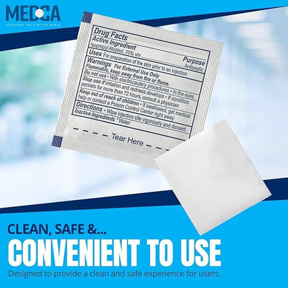 MEDca Alcohol Prep Pads, Sterile, Medium, 2-Ply Pack of 200