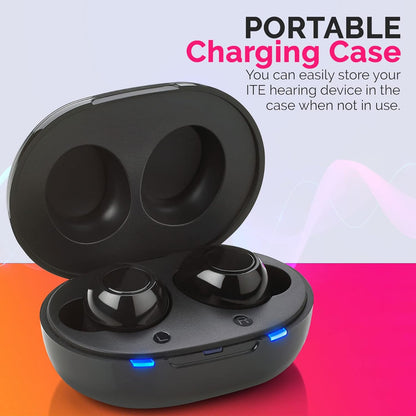 Digital Hearing Aids - Next Generation In the Ear Personal Sound Device w/ Noise Reduction - Rechargeable ITE 2 Piece Set, Portable Charging Case Sound Assist for Adults and Seniors