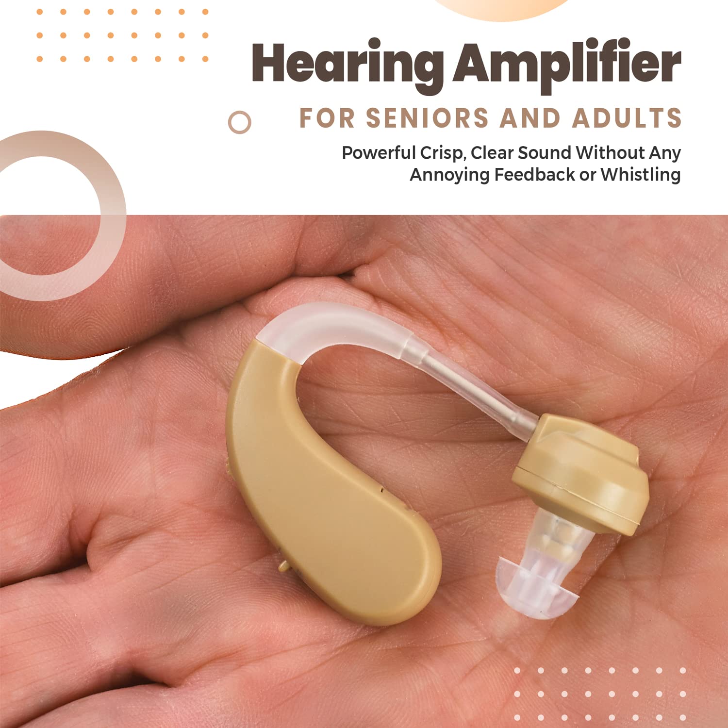 Digital Hearing Aids - BTE Behind the Ear Sound Aids Pair and Personal Sound Enhancer Set with Noise Reducing Feature that is Smaller & Discreet - Ready to Wear in Any Left or Right Ear