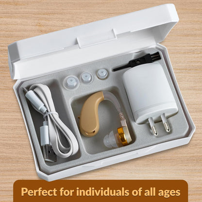 Rechargeable Digital Hearing Aids - Hearing Aids Set with New Digital Technology - Almost Invisible BTE Design with Quick Recharge - Personal Sound Aids by MEDca