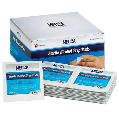 MEDca Alcohol Prep Pads, Sterile, Medium, 2-Ply Pack of 200