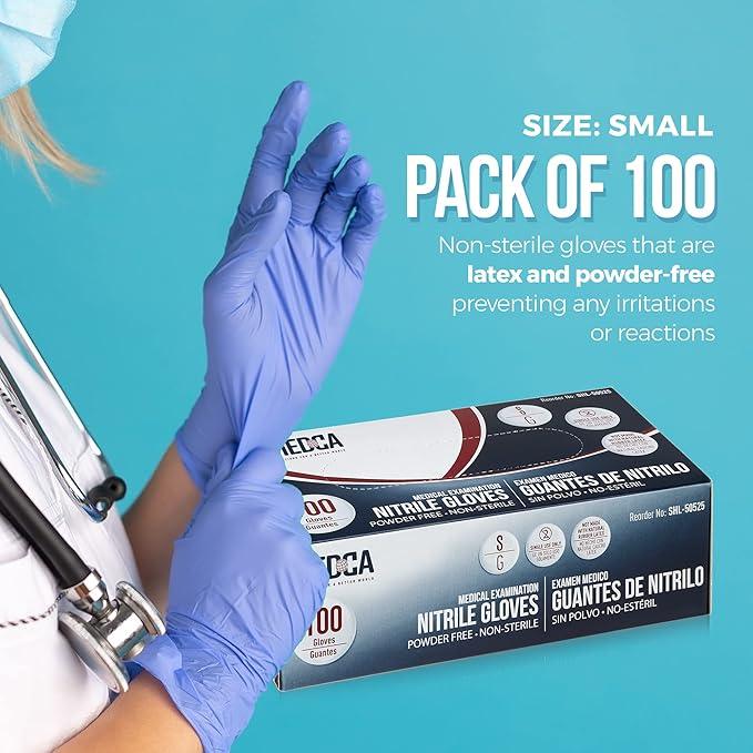 MEDca Nitrile Exam Gloves - Disposable Non-Sterile Gloves - Non-Powder Rubber & Latex-Free, General Gloves, Janitorial Supply