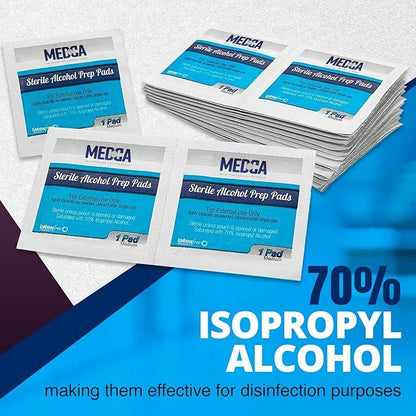 MEDca Alcohol Prep Pads, Sterile, Medium, 2-Ply Pack of 200