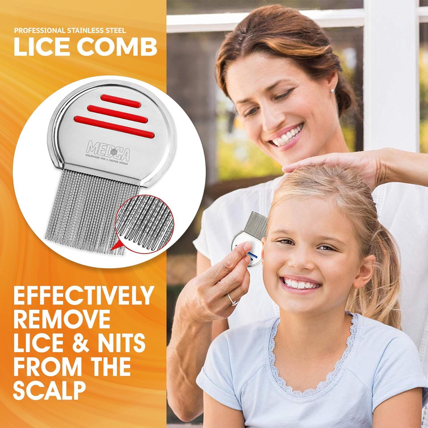 Lice Comb - (Pack of 3) Head Lice Treatment that's Individually Packaged Professional Stainless Steel Louse and Nit Combs Removes Eggs with Rounded Tips for Comfort