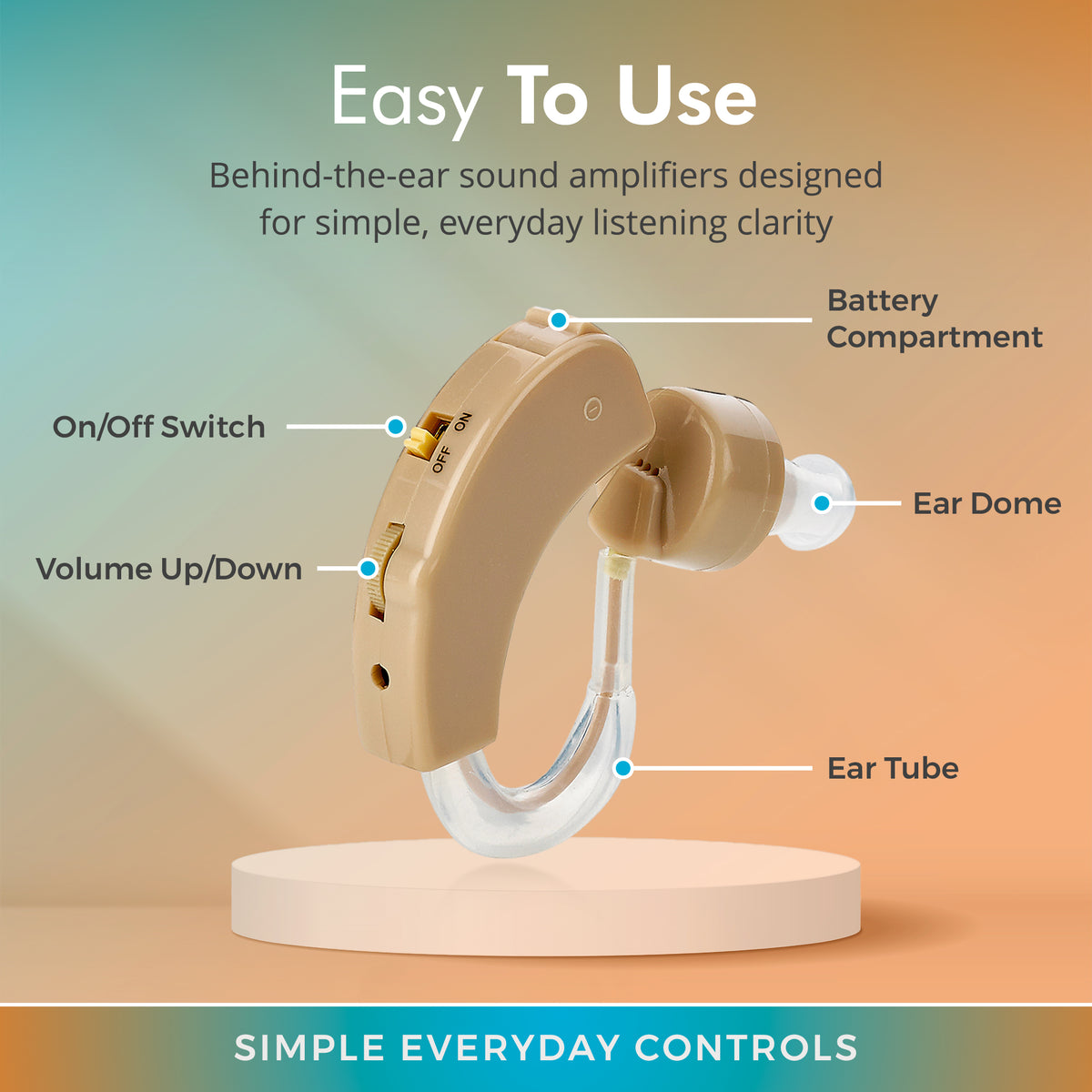 MEDca BTE Behind the Ear Sound Aids Super Mini Size Sound Enhancer