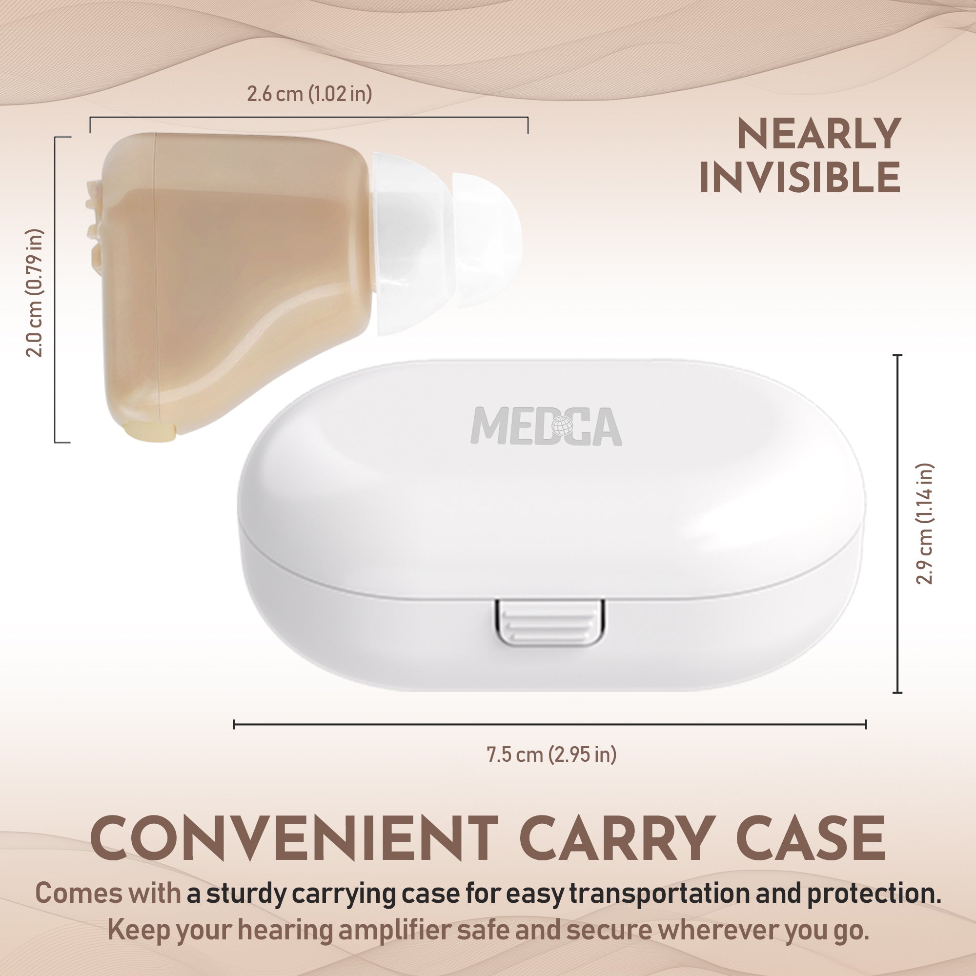 MEDca ITE Mini Rechargeable Ear Hearing Aids