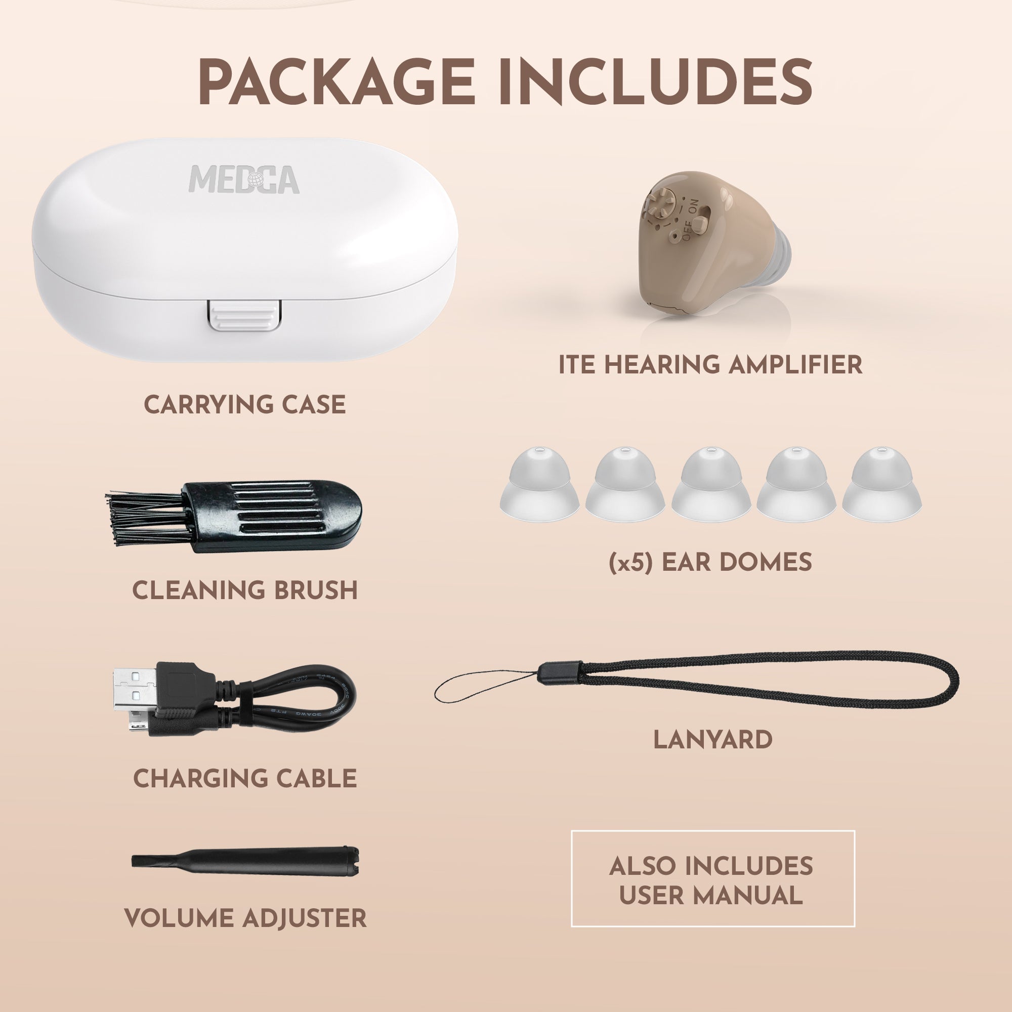 MEDca ITE Mini Rechargeable Ear Hearing Aids