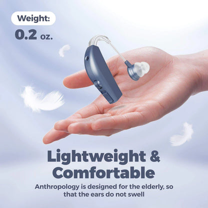 Digital Hearing Aids Pair - Rechargeable -Operated BTE Personal Sound Assist Device with 2 Modes, Volume Control & Noise Cancelling, Behind-The-Ear Aids for Adults and Seniors