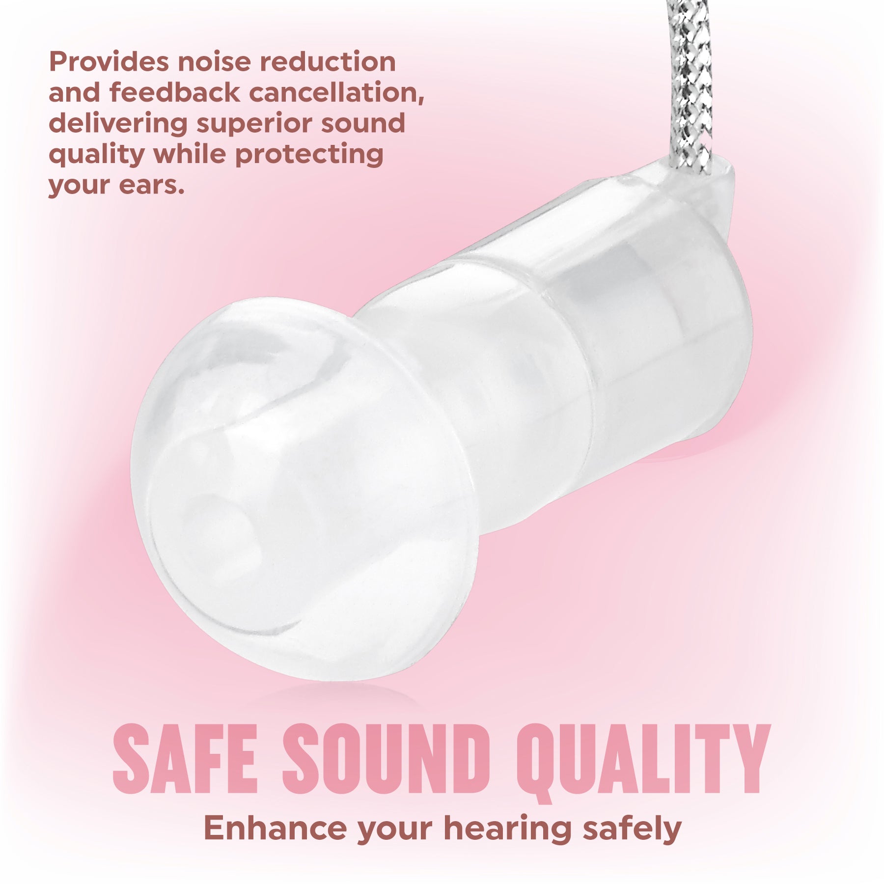 Digital Hearing Aids - Behind the Ear Sound Aids Set, BTE Hearing Ear Amplification Device and Digital Sound Enhancer PSAD for Hard of Hearing, Noise Reducing Feature, Pink by MEDca