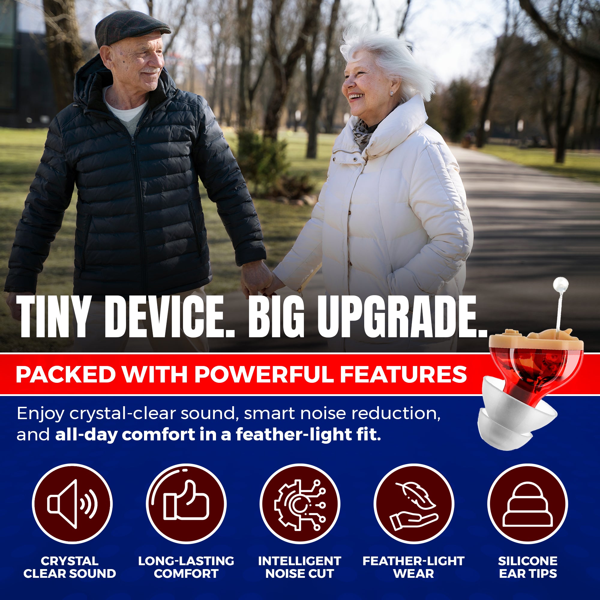 Premium Digital Hearing Aids - Invisible in Canal (CIC) In-Ear Mini Sound Enhancer, Near-Invisible, Noise Cancelling, Personal Sound Hearing Aids