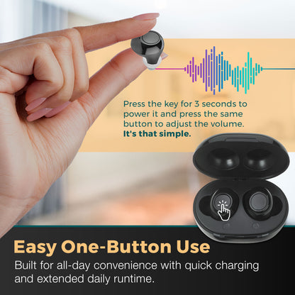 Digital Hearing Aids - Next Generation In the Ear Personal Sound Device w/ Noise Reduction - Rechargeable ITE 2 Piece Set, Portable Charging Case Sound Assist for Adults and Seniors