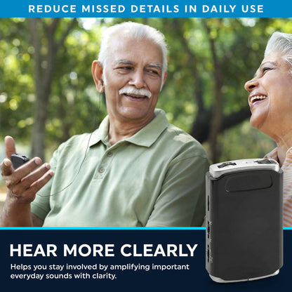 Rechargeable Personal Sound Aids - Pack of 2, Lightweight Compact Pocket Sounds Voice Enhancer Audio Hearing Device w/ Background Noise Reduction Digital Hearing for Adults and Seniors