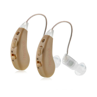 Digital Hearing Aids Set - Rechargeable Premium BTE Personal Sound Aids Pair with USB Dock, Behind The Ear Hearing Enhancement Devices with Long Lasting Battery Life