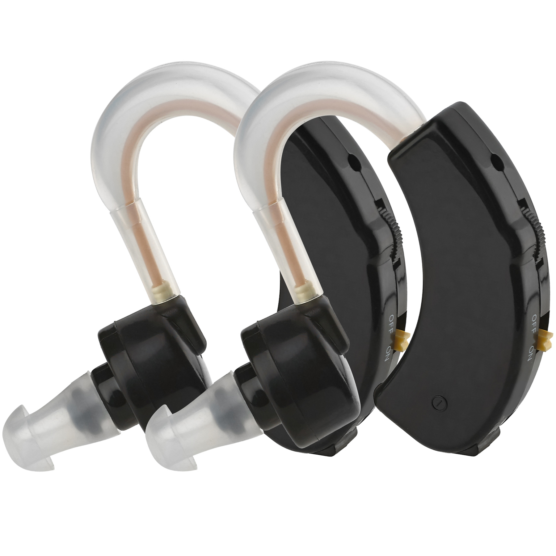 Amplificateur vocal et son personnel numérique MEDCA - son de poche avec  oreille simple et écouteurs bouton double avec connectivité filaire pour  adultes - Noir
