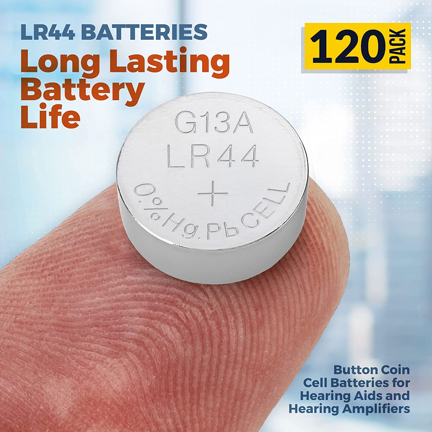 Hearing Aids and Hearing Amplifiers Battery Button Coin Cell 120 Count Pack