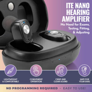 MEDca Hearing aid Amplifiers- (2 sets) BTE Black